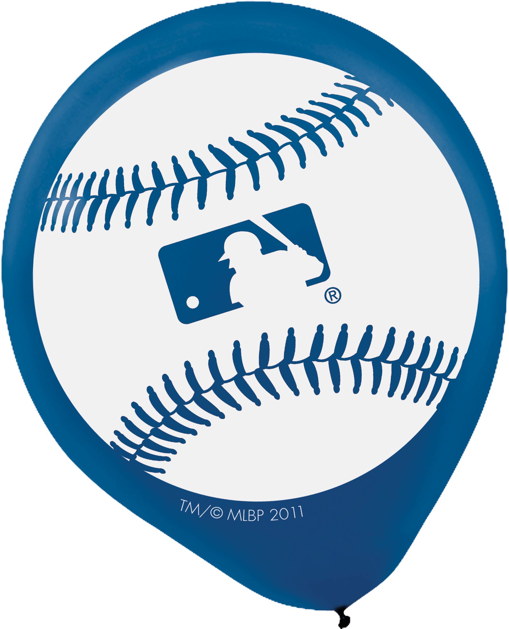 Ballons en latex ronds MLB Ligue majeure de baseball, bleu/rouge/noir, 12 po, paq. 16, pour fêtes sportives Front_Flat