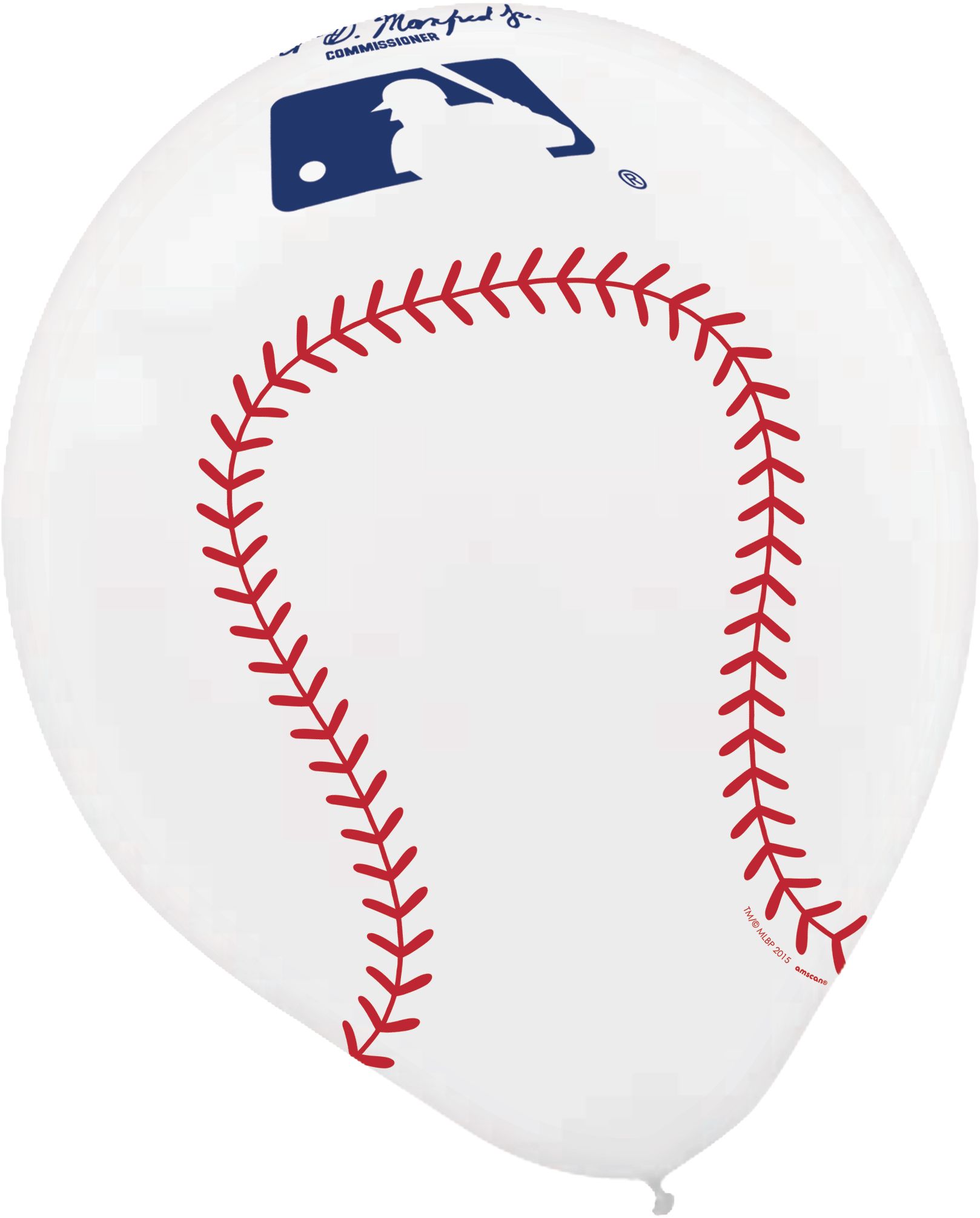 Ballons en latex ronds MLB Ligue majeure de baseball, bleu/rouge/noir, 12 po, paq. 16, pour fêtes sportives Front_Flat
