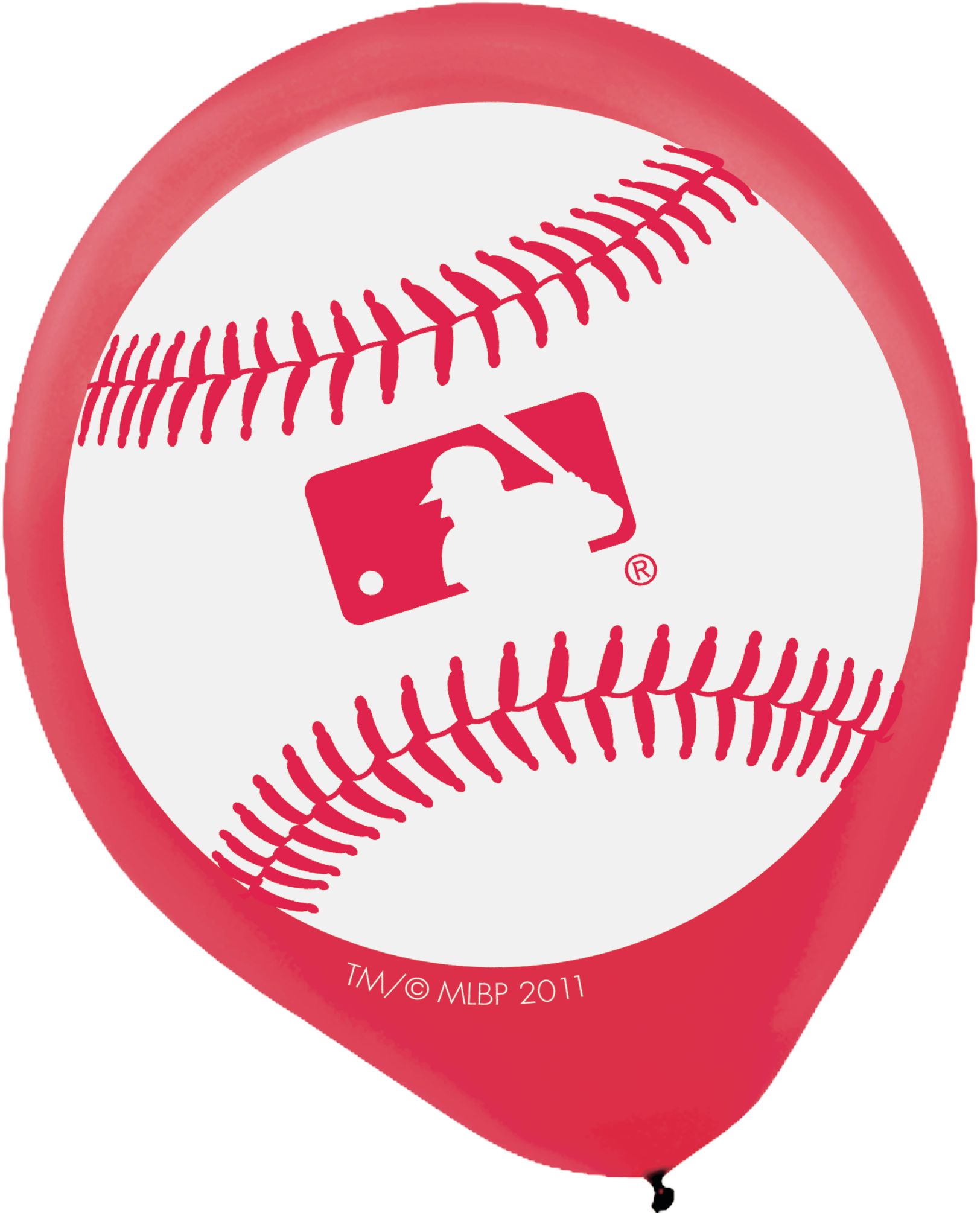 Ballons en latex ronds MLB Ligue majeure de baseball, bleu/rouge/noir, 12 po, paq. 16, pour fêtes sportives Front_Flat