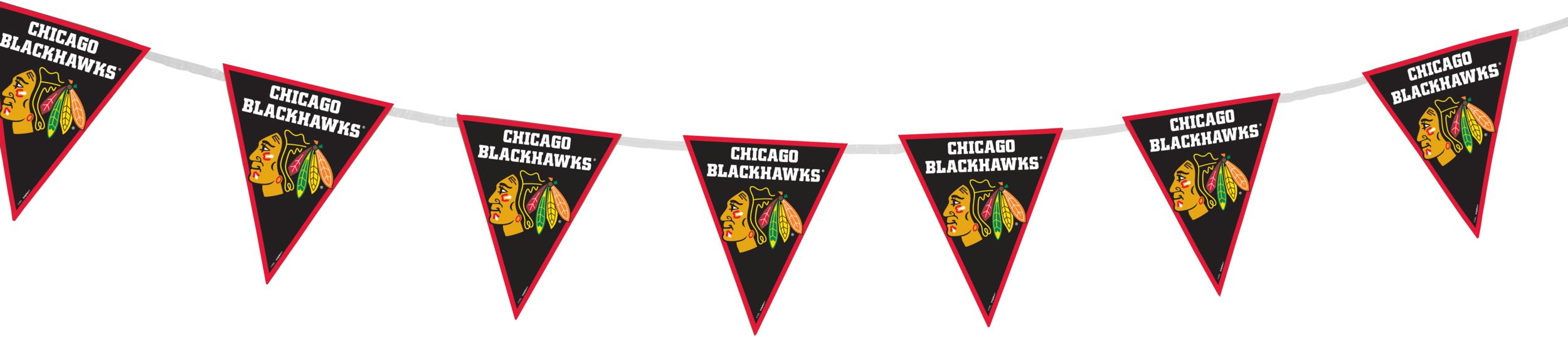 Banderole à fanions, Blackhawks de Chicago Front_Flat