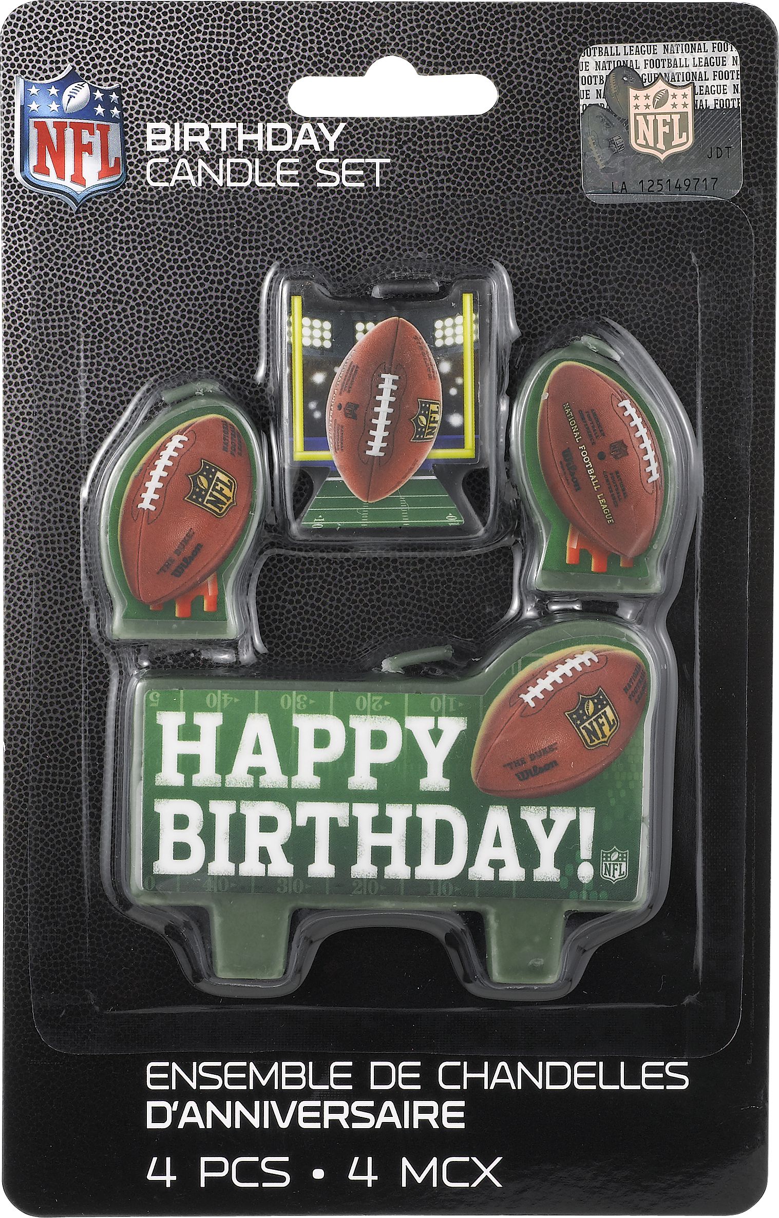 NFL Birthday Candles, 4-pk Front_Flat