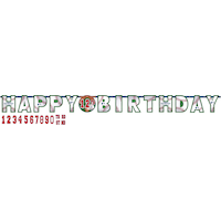 Bannière-guirlande à suspendre personnalisable Happy Birthday de la Ligue majeure du baseball Rawlings, blanc/rouge/bleu, 12,75po, pour fête sportive
