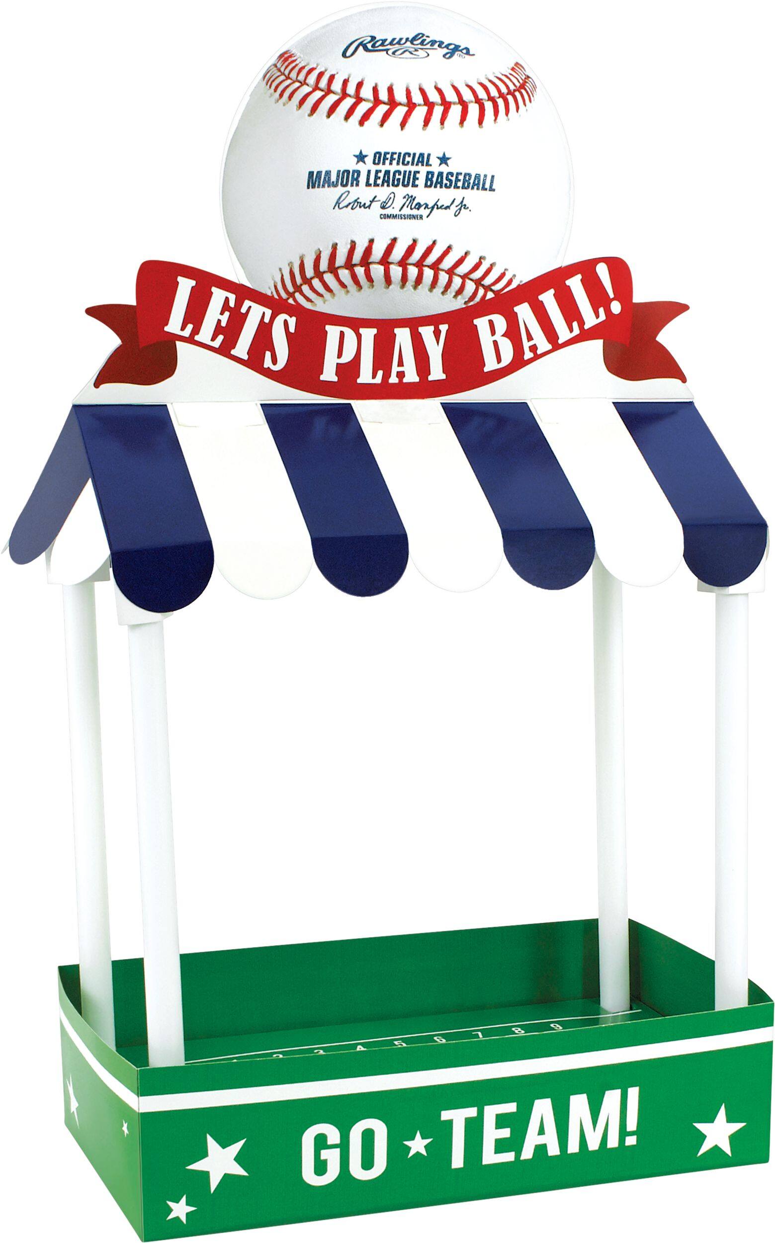 Présentoir à amuse-gueules de baseball Let's Play Ball Front_Angled_Right