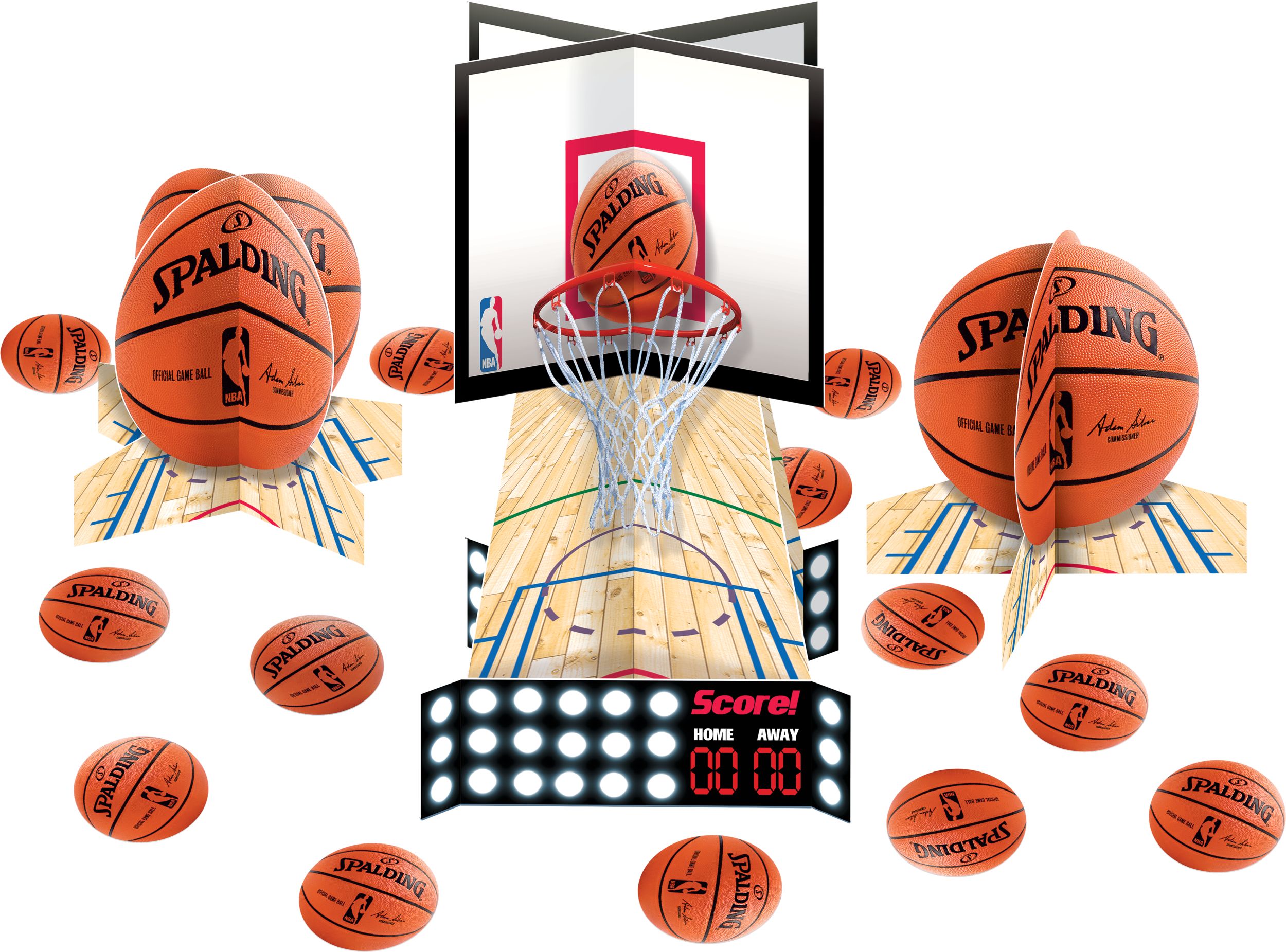 Kit de décoration de table basketball Spalding, paq. 23 Front_Elevated
