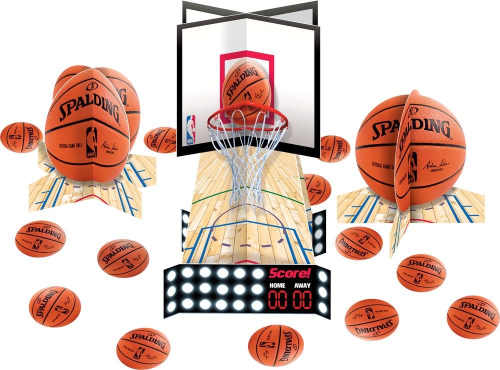 Kit de décoration de table basketball Spalding, paq. 23