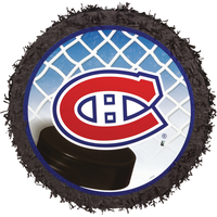 Décoration suspendue Pinata des Canadiens de Montréal, noir et rouge, 18 po, contenant 2 lb de contenu de pinata, pour anniversaires ou fêtes sportives Front_Flat