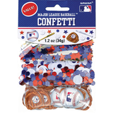 Major League Baseball MLB Baseball Glove Confetti Table Scatter Decoration, Brown/White, 1.2-oz, for Sports Party Front_Flat