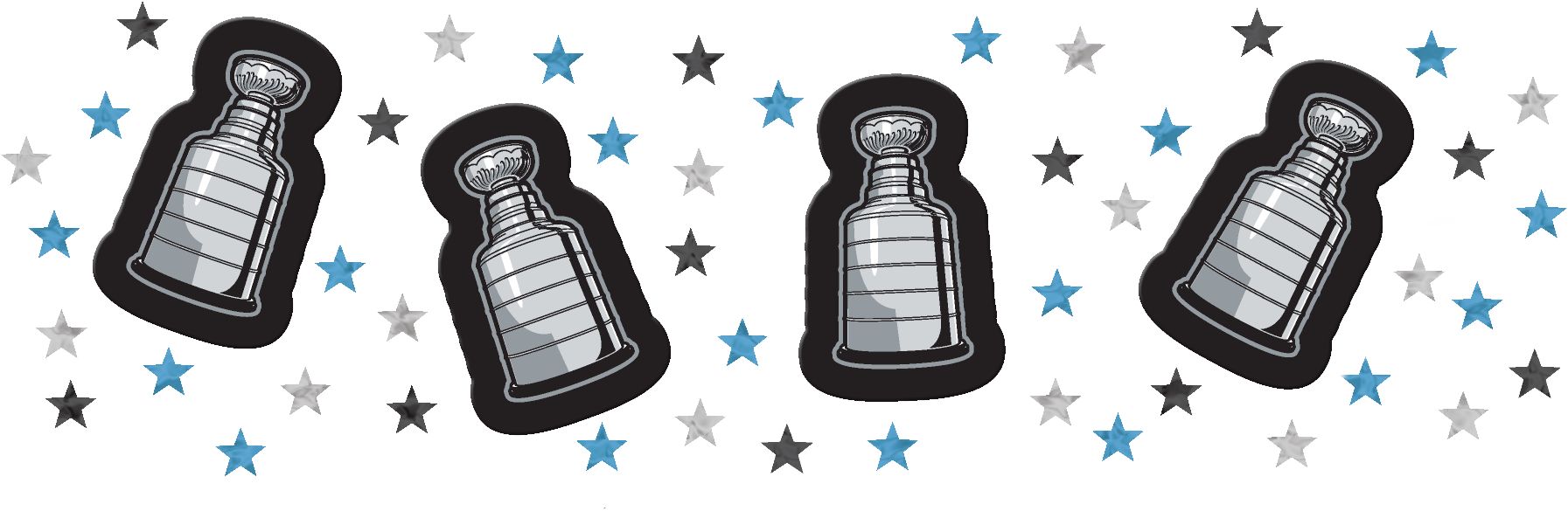 National Hockey League NHL Stanley Cup Confetti Table Scatter Decoration, Black/Silver/Blue, 1.2-oz, for Sports Party CloseUp