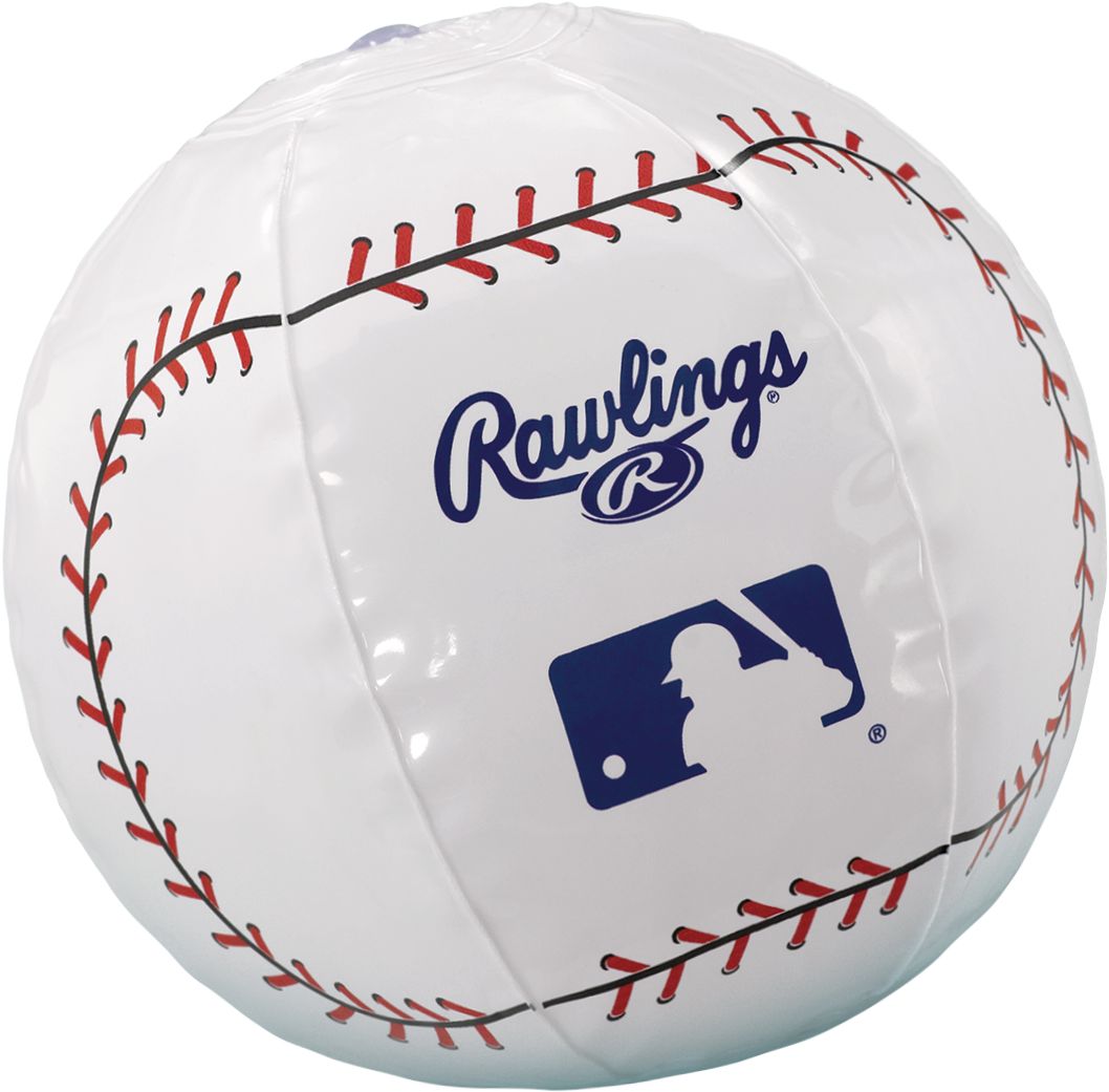 Major League Baseball MLB Rawlings Inflatable Baseball Toy Favours, White/Blue, 12-pk, for Birthday/Sports/Party Favour Front_Angled_Right