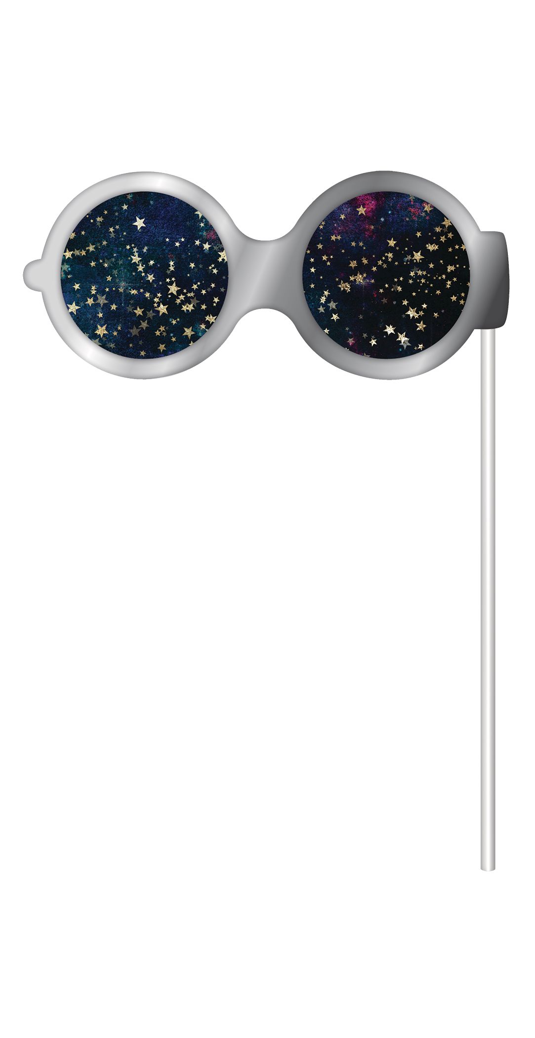"Spaced Out" Cat Photo Booth Sign Props, Blue, 14-in, 13-pk, for Birthday Party Front_Flat
