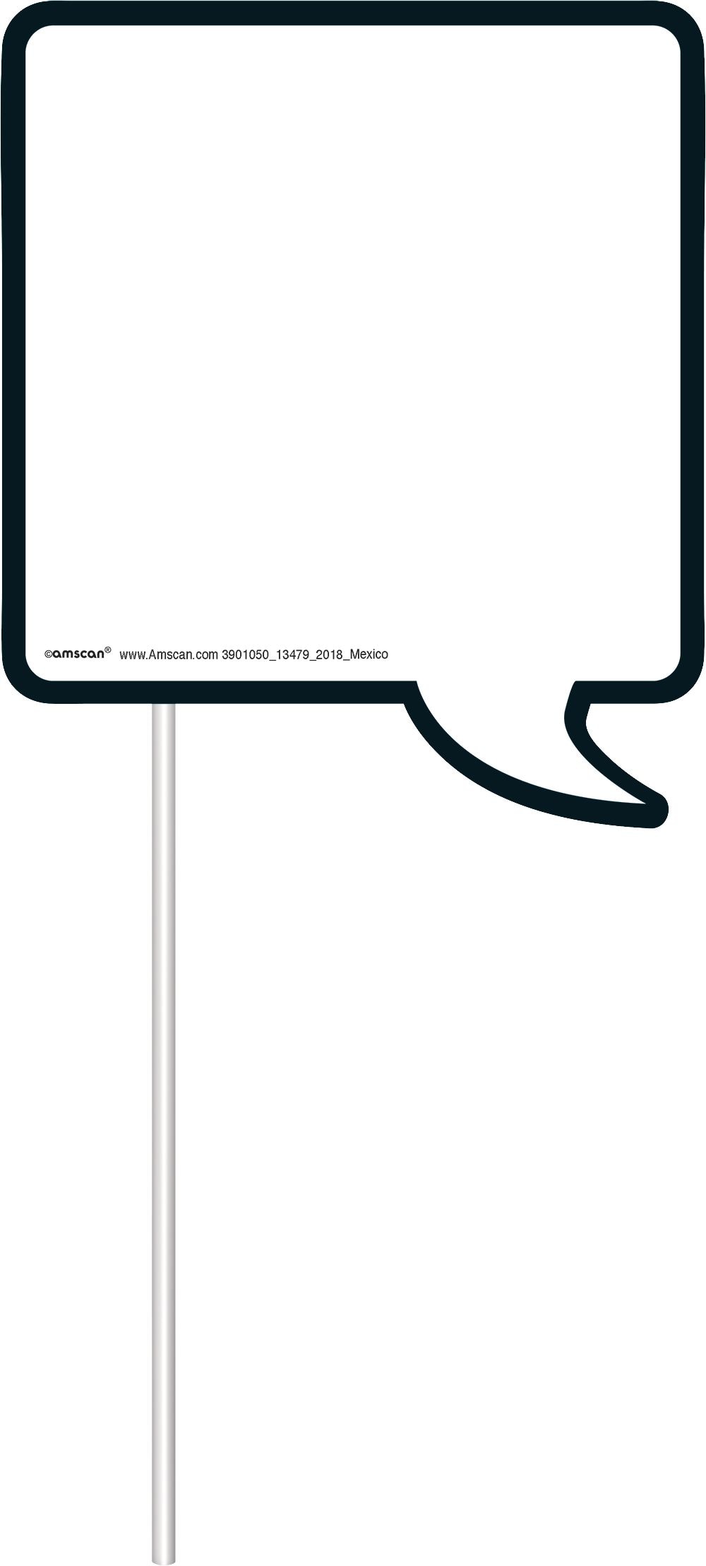"Say Cheese" Photo Booth Sign Props, Black/White, 5.7-in, 13-pk, for Graduation/Birthday/Wedding Front_Flat