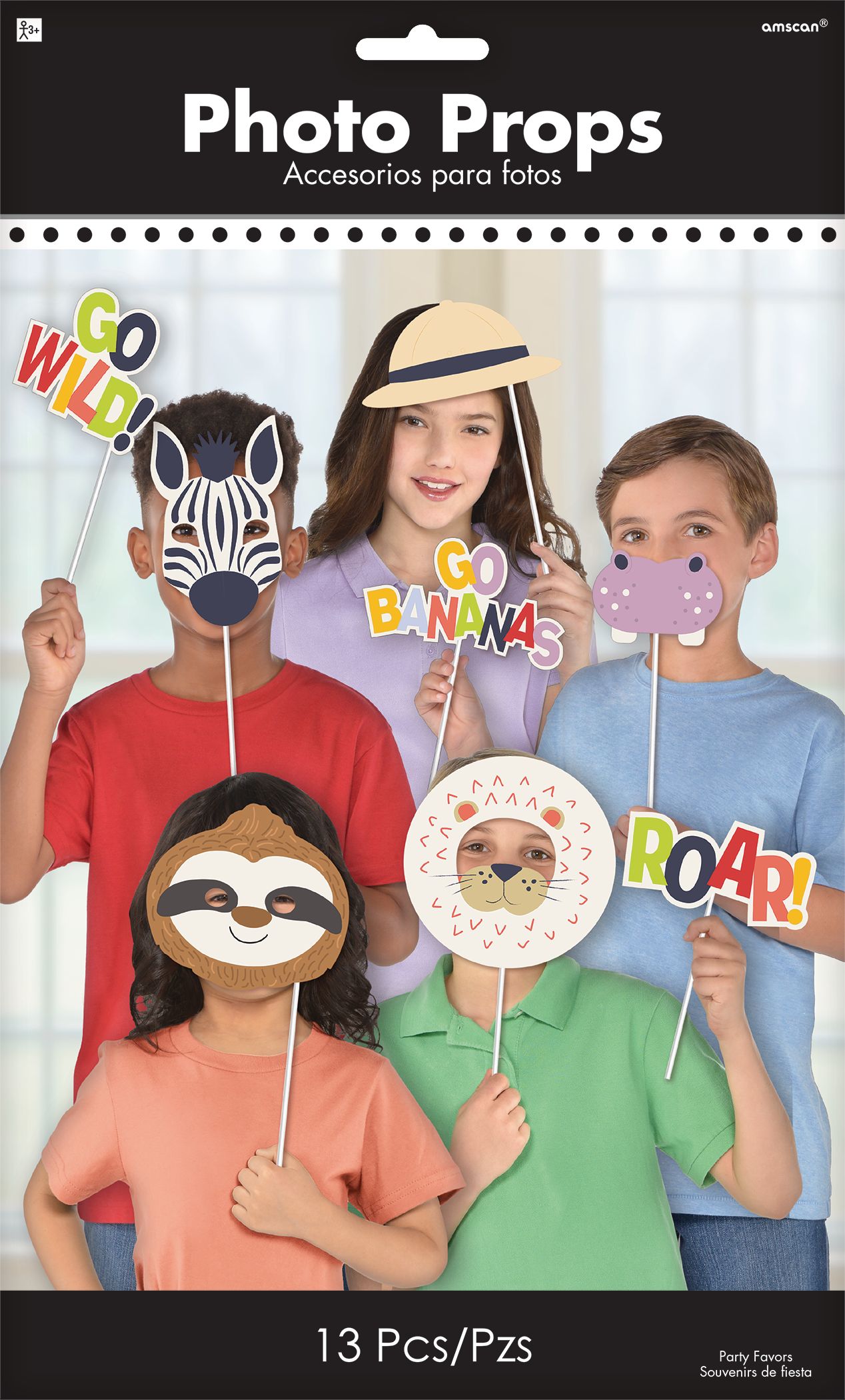 Jungle Photo Booth Props, 13-pc Front_Flat