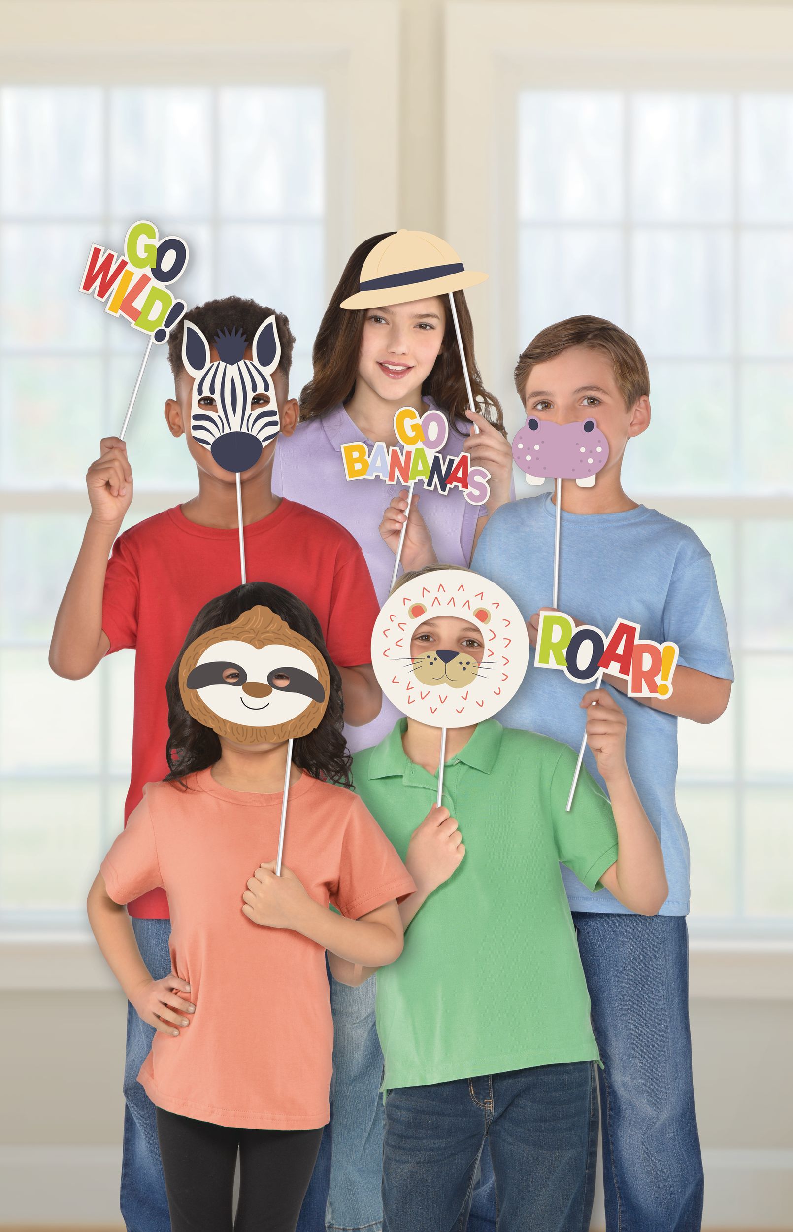 Jungle Photo Booth Props, 13-pc Front_Flat