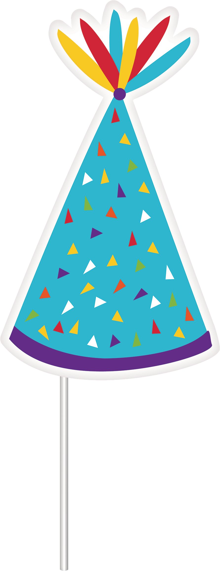 "Celebrate" Photo Booth Sign Props, Multi-Coloured, 14-in, 13-pk, for Birthday Party Front_Flat