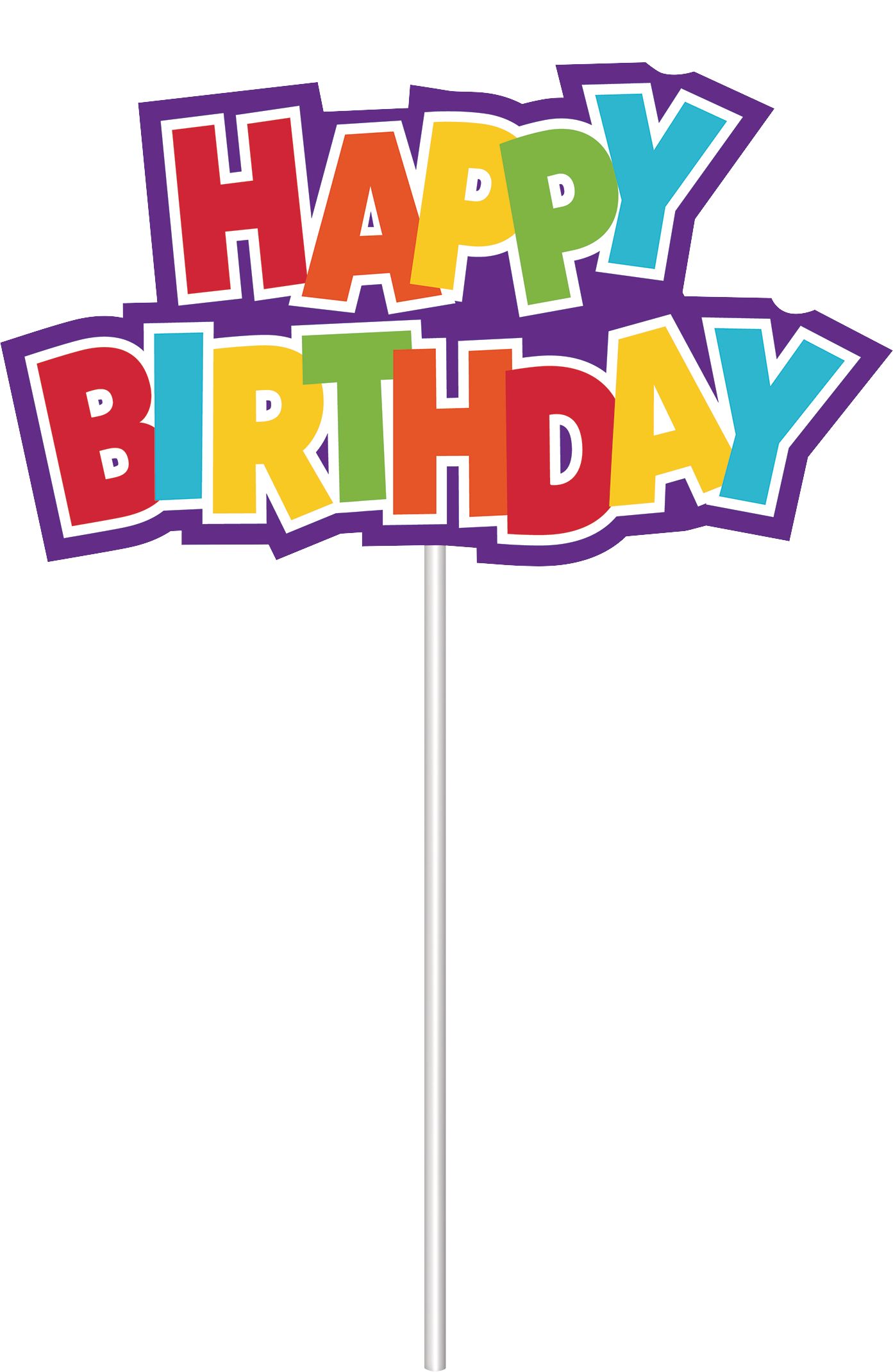 "Celebrate" Photo Booth Sign Props, Multi-Coloured, 14-in, 13-pk, for Birthday Party Front_Flat