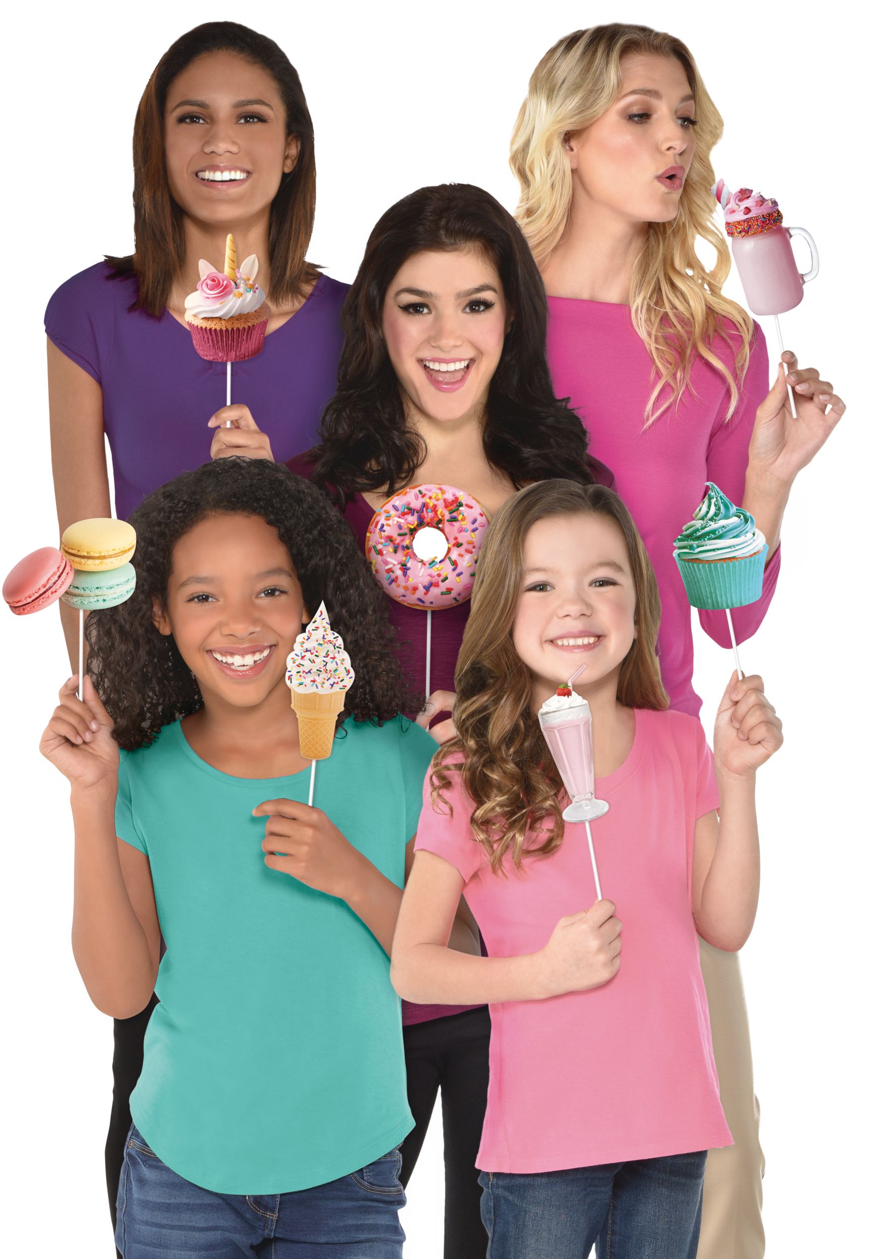 Accessoires photo, desserts multicolores, paq. 7 Front_Flat