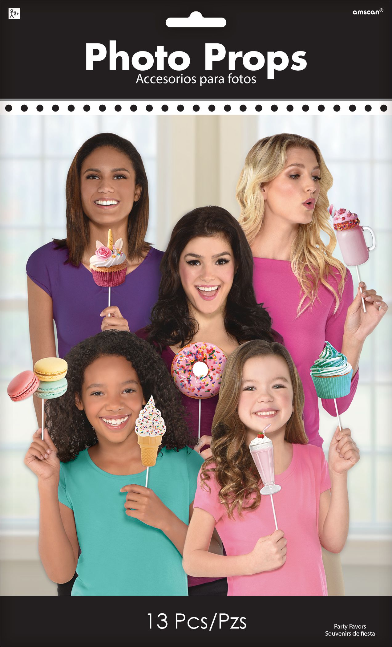 Accessoires photo, desserts multicolores, paq. 7 Front_Flat