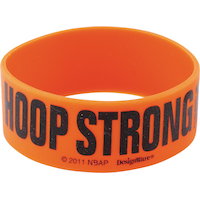 National Basketball Association NBA "Hoop Strong" Spalding Bracelete Wristbands, Orange/Black, One Size, 6-pk, Wearable Favours  for Sports Front_Elevated