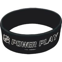 National Hockey League NHL "Power Play" Rubber Wristbands, Black/White, One Size, 6-pk, Wearable Favours  for Sports Front_Elevated