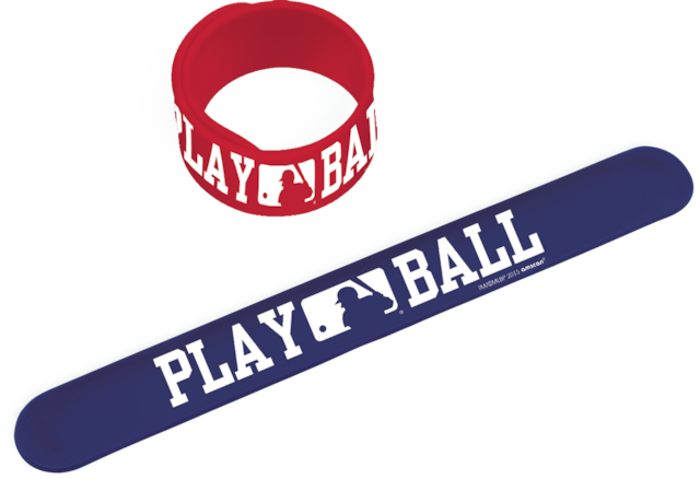 Major League Baseball MLB Play Ball Slap Bracelets, Red/Blue