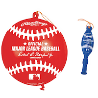 Ballons à frapper ronds MLB Ligue majeure de baseball Rawlings, bleu/rouge, 12 po, paq. 16, pour fêtes sportives