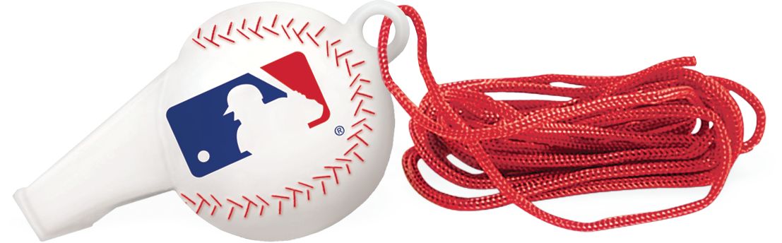 Major League Baseball MLB Blow Whistles with Lanyards, White/Red/Blue, One Size, 12-pk, Wearable Accessory Favours for Sports Side_Left