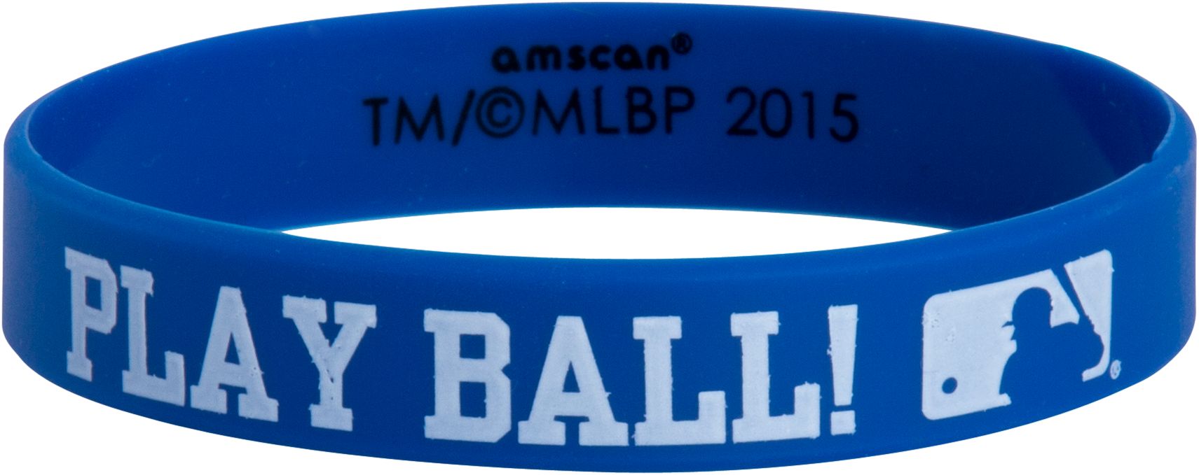 Bracelets MLB Play Ball de la Ligue majeure de baseball, rouge/bleu, taille unique, paq. 12, cadeaux-surprises à porter pour les fêtes sportives Front_Elevated