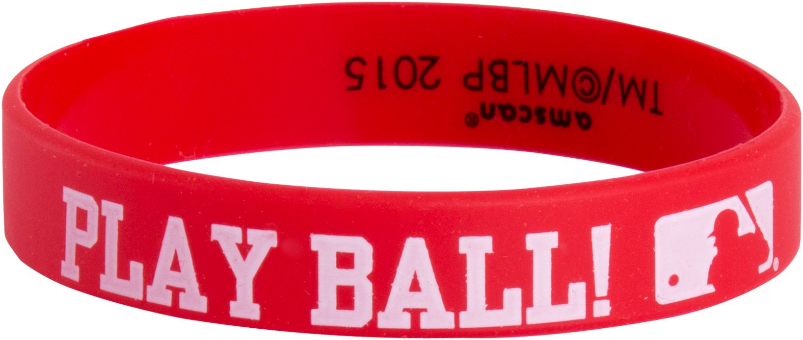 Bracelets MLB Play Ball de la Ligue majeure de baseball, rouge/bleu, taille unique, paq. 12, cadeaux-surprises à porter pour les fêtes sportives Front_Elevated