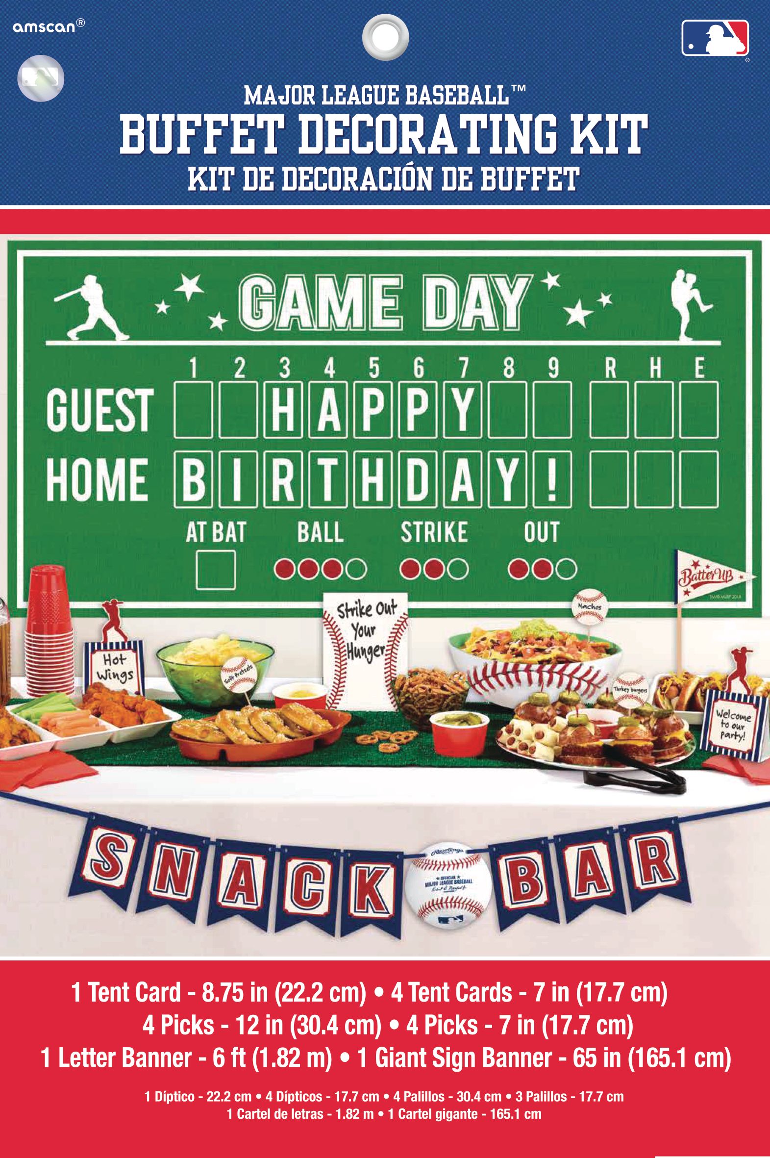 Baseball Buffet Decorating Kit, 13-pc Front_Flat