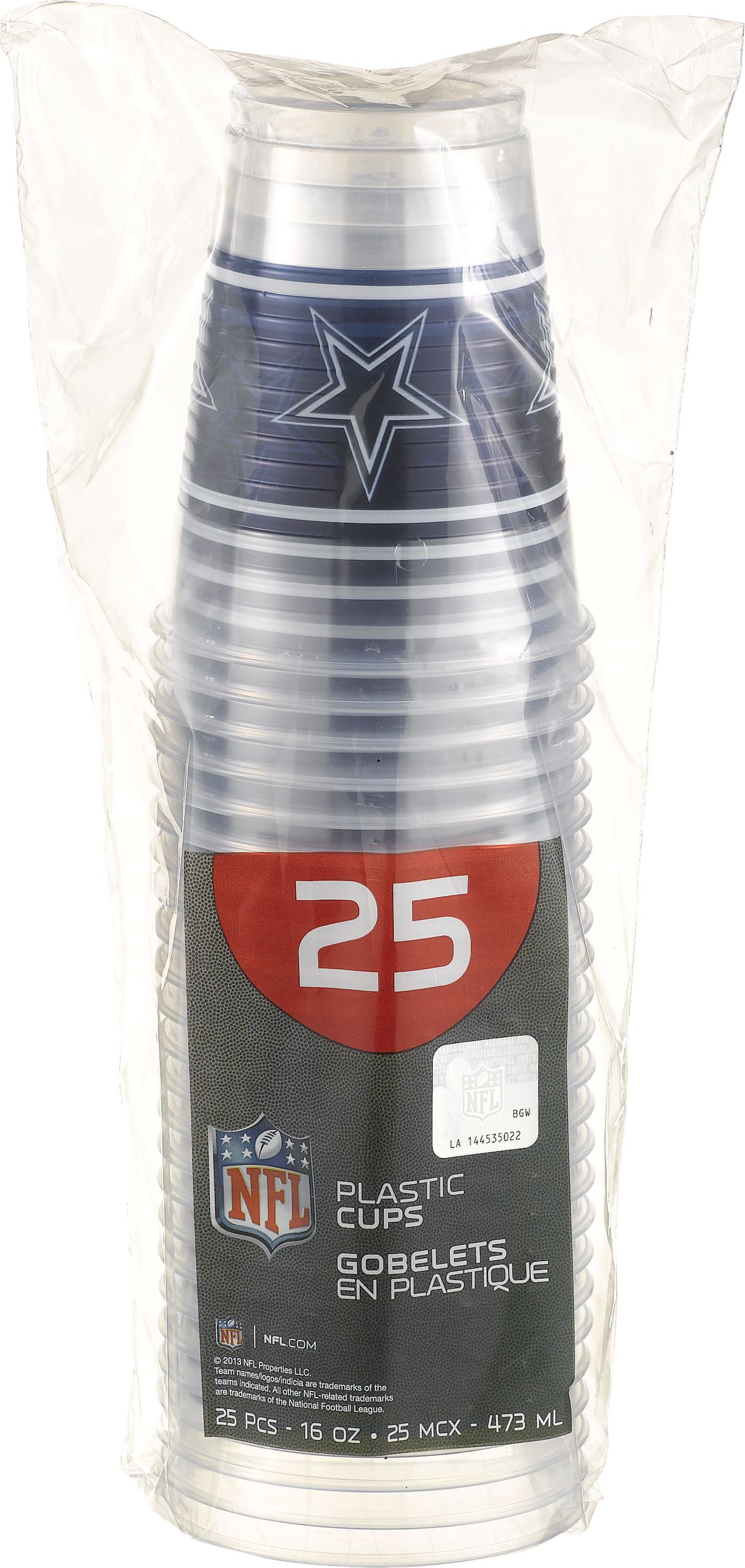 Dallas Cowboys Plastic Cups, 25-pk Front_Elevated