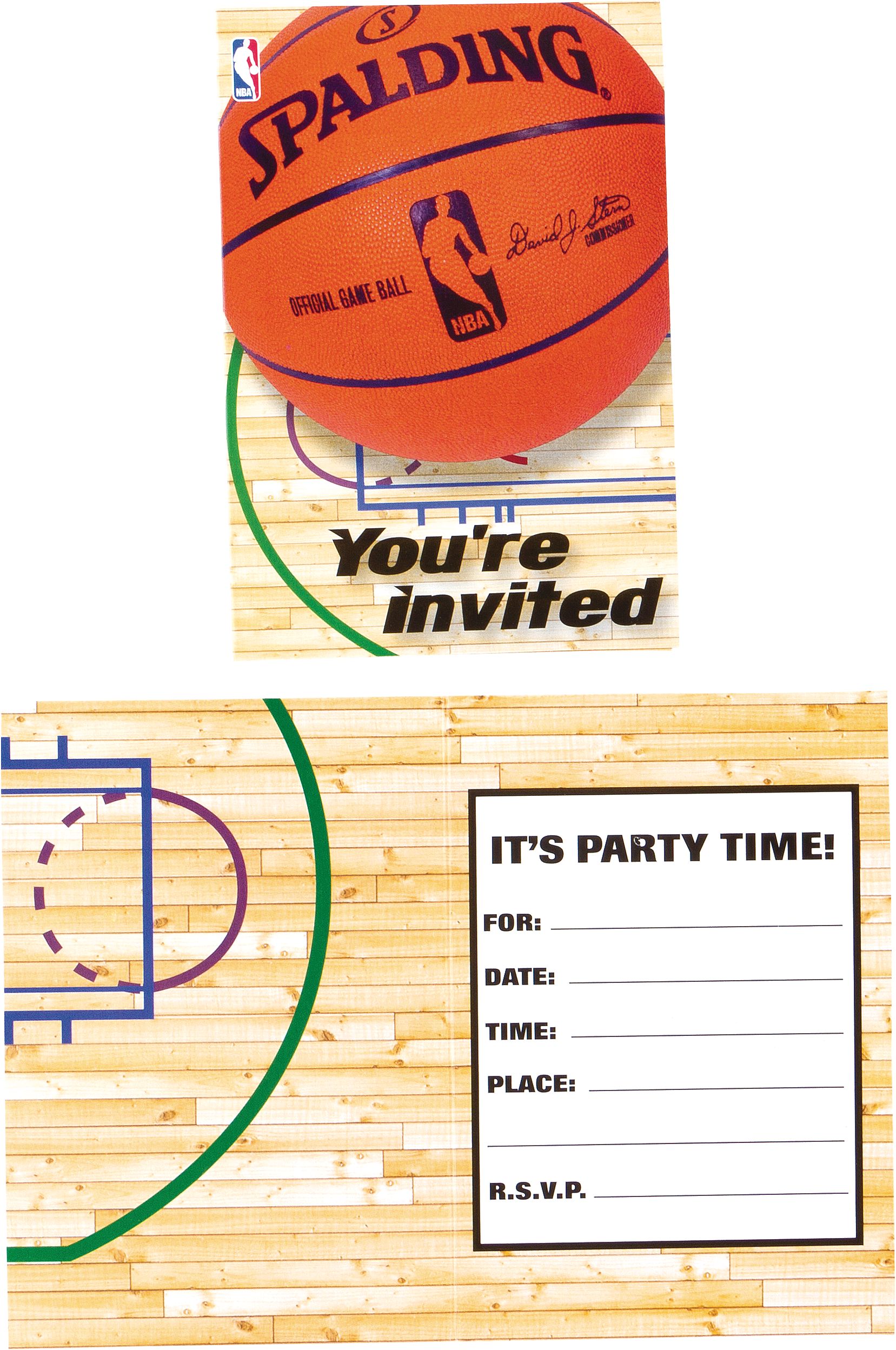 Cartes d'invitation et de remerciement basketball Spalding, paq. 8 Composite_or_Mixed