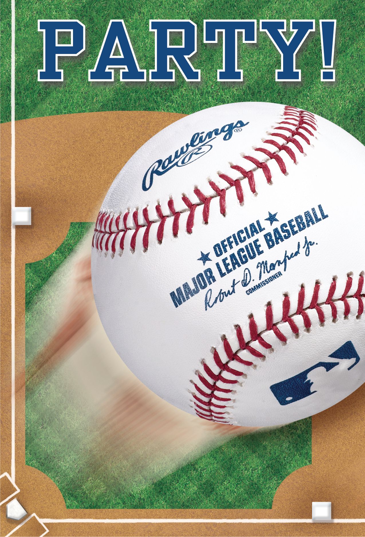 Cartes d'invitation de baseball Rawlings, paq. 8 Front_Flat