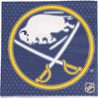 National Hockey League NHL Buffalo Sabres Square Paper Disposable Lunch Napkins, Blue, 6.5-in, 16-pk, 2-ply, for Sports Party Front_Flat