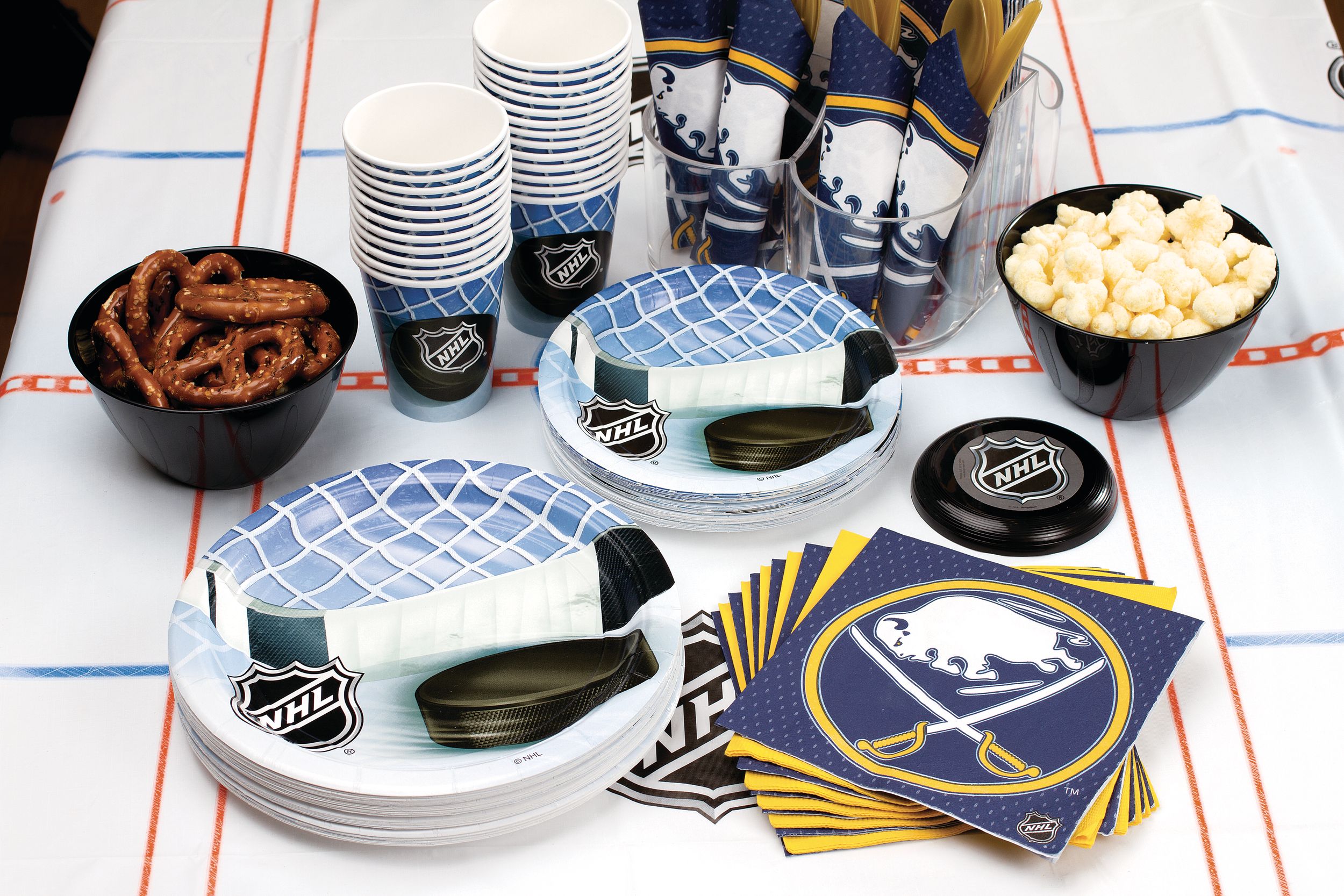 National Hockey League NHL Buffalo Sabres Square Paper Disposable Lunch Napkins, Blue, 6.5-in, 16-pk, 2-ply, for Sports Party Composite_or_Mixed