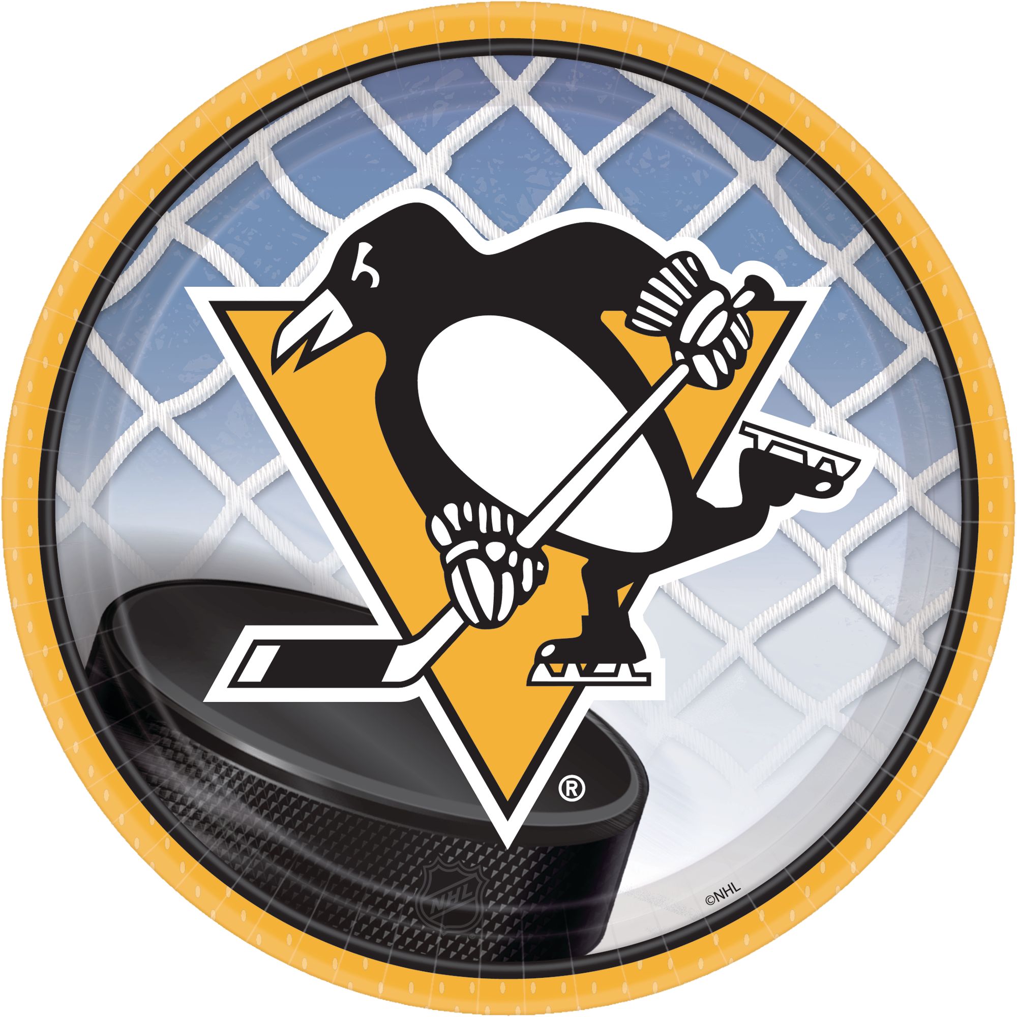 Assiettes à dessert, Penguins de Pittsburgh, paq. 8 Overhead_Flat