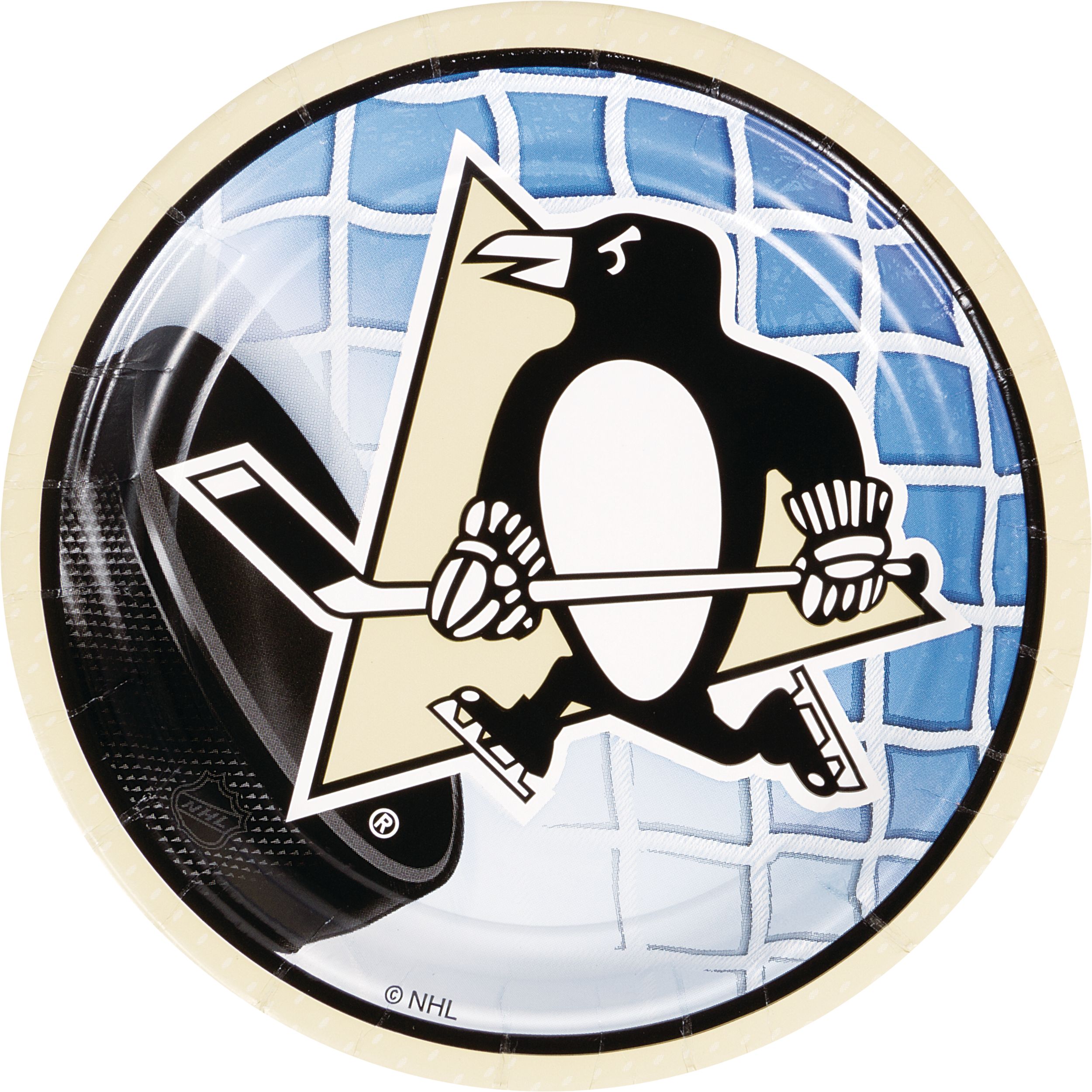 Assiettes à dessert, Penguins de Pittsburgh, paq. 8 Overhead_Flat