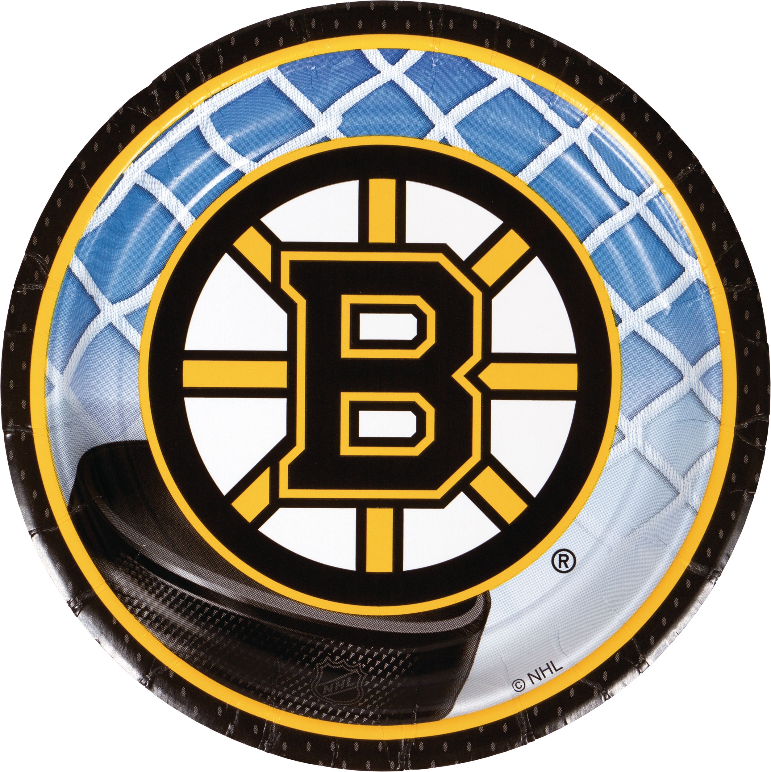 Boston Bruins Dessert Plates, 8-pk Overhead_Flat