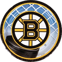 Boston Bruins Dessert Plates, 8-pk Overhead_Flat