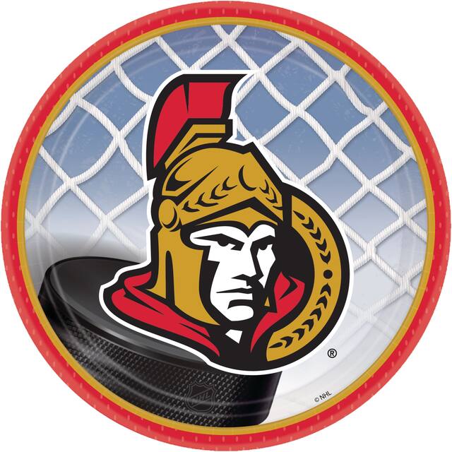 Assiettes à dessert, Sénateurs d'Ottawa, paq. 8 Overhead_Flat