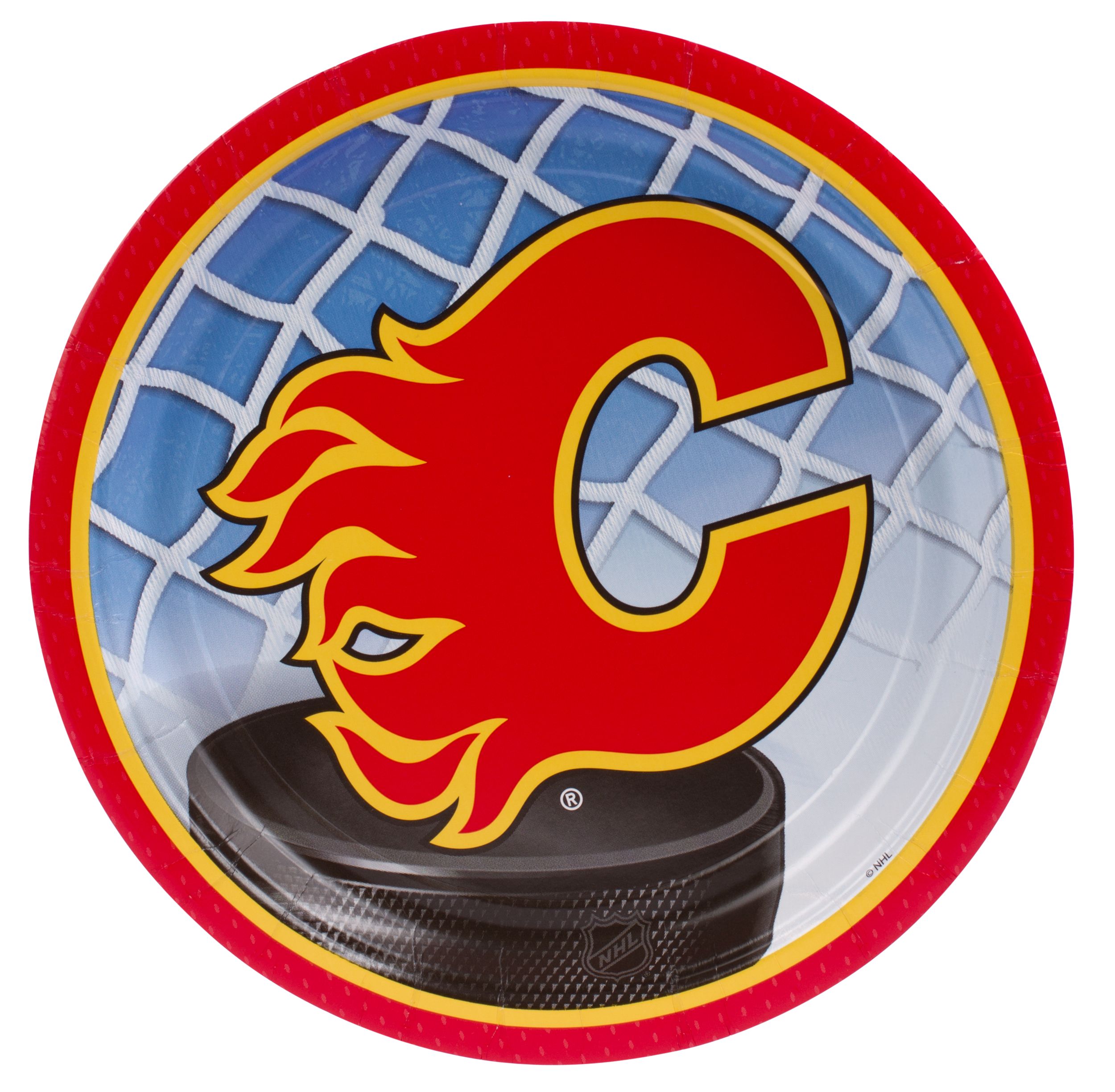Calgary Flames Lunch Plates, 8-pk Overhead_Flat