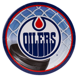 Assiettes de table, Oilers d'Edmonton, paq. 8 Overhead_Flat