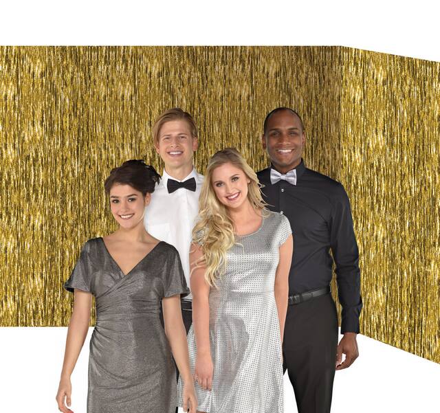 Plastic Scene Setter Room Roll Background Decoration, Gold, Sparkle, 16-ft, for New Year's Eve/Graduation/Birthday Party Composite_or_Mixed