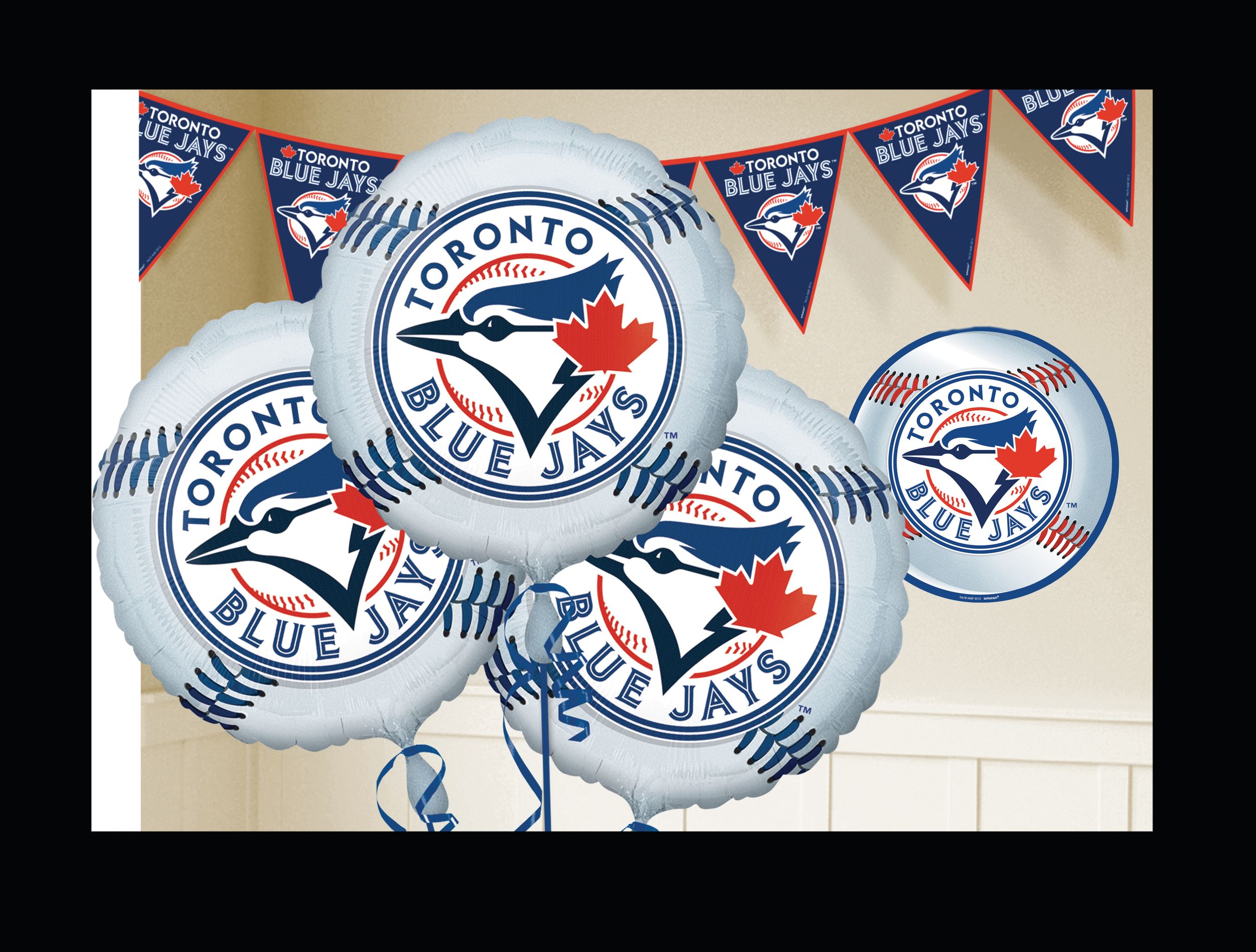Major League Baseball MLB Toronto Blue Jays Square Paper Disposable Lunch Napkins, Blue, 6.5-in, 36-pk, 2-ply, for Sports Party Composite_or_Mixed