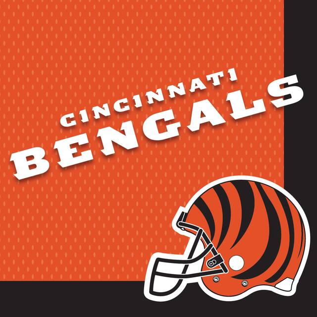 Serviettes de table, Bengals de Cincinnati, paq. 36 Overhead_Flat