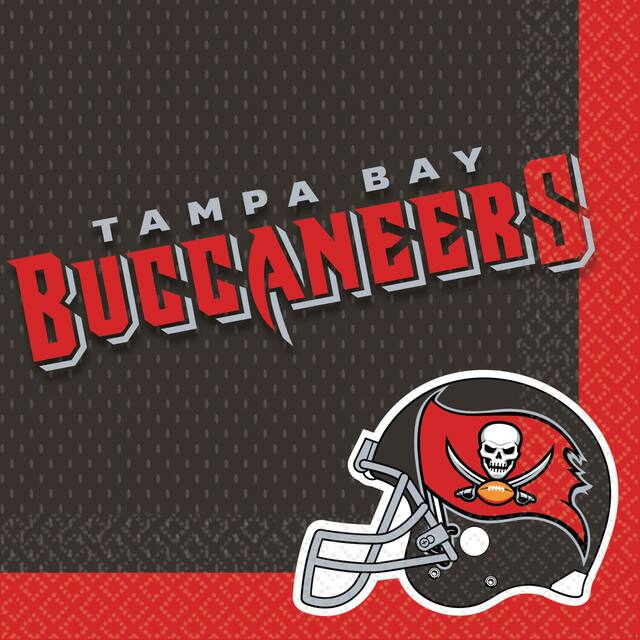 Serviettes de table, Buccaneers de Tampa Bay, paq. 36 Overhead_Flat