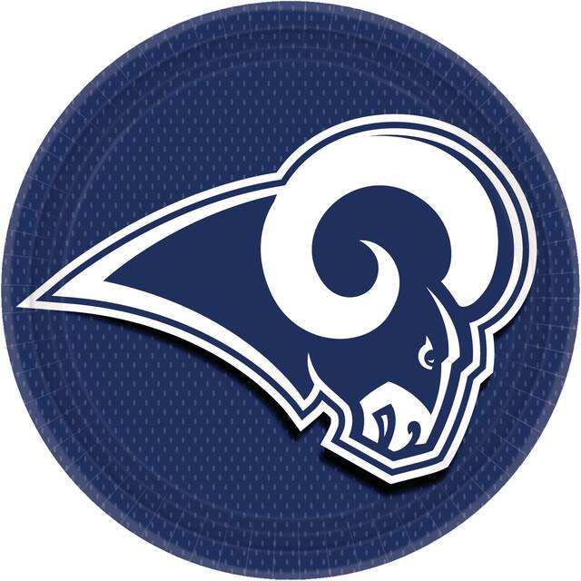 Assiettes de table, Rams de Los Angeles, paq. 18 Overhead_Flat