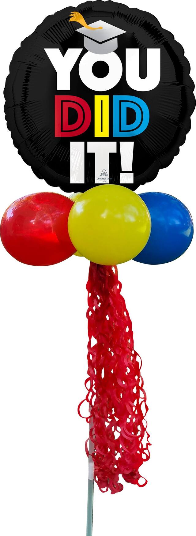Affiche de jardin ballon «&nbsp;You SDA It&nbsp;», remise des diplômes, noir/rouge/jaune/bleu Front_Flat