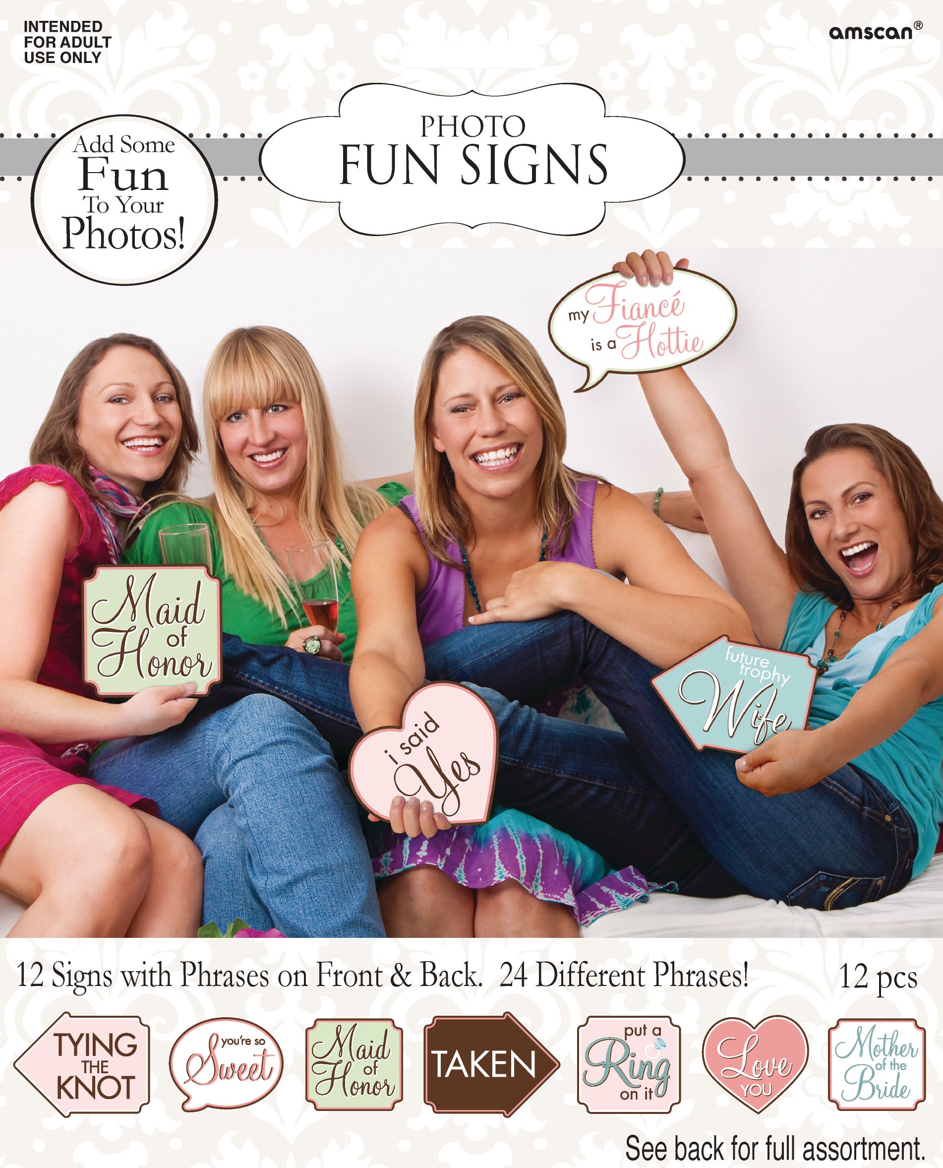 Bridal Shower Photo Booth Props, 12-pk Front_Flat