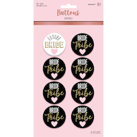 Bride Tribe Bachelorette Buttons, 8-pk Front_Flat