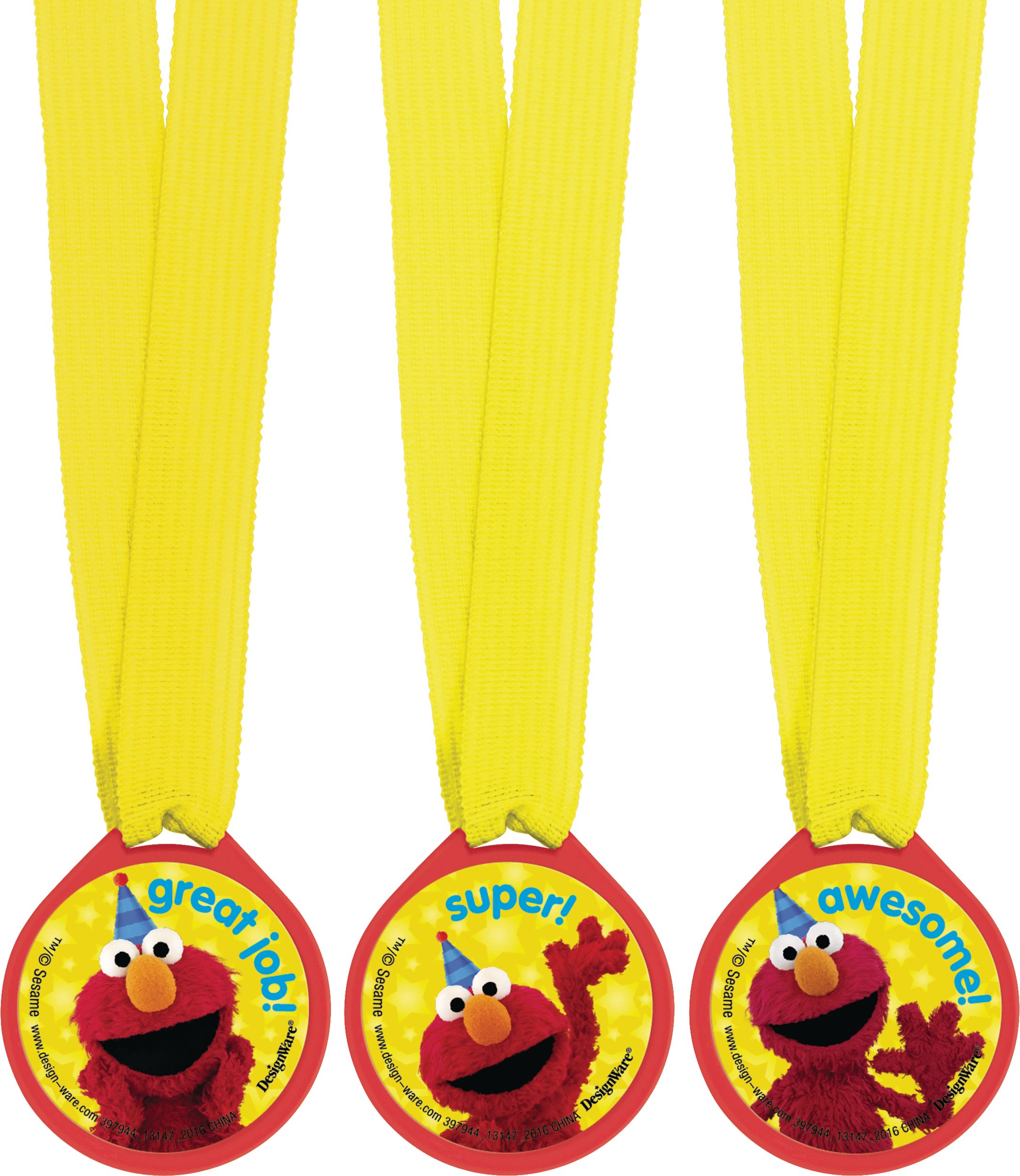 Sesame Street Birthday Party Award Medals, 12-pk Composite_or_Mixed